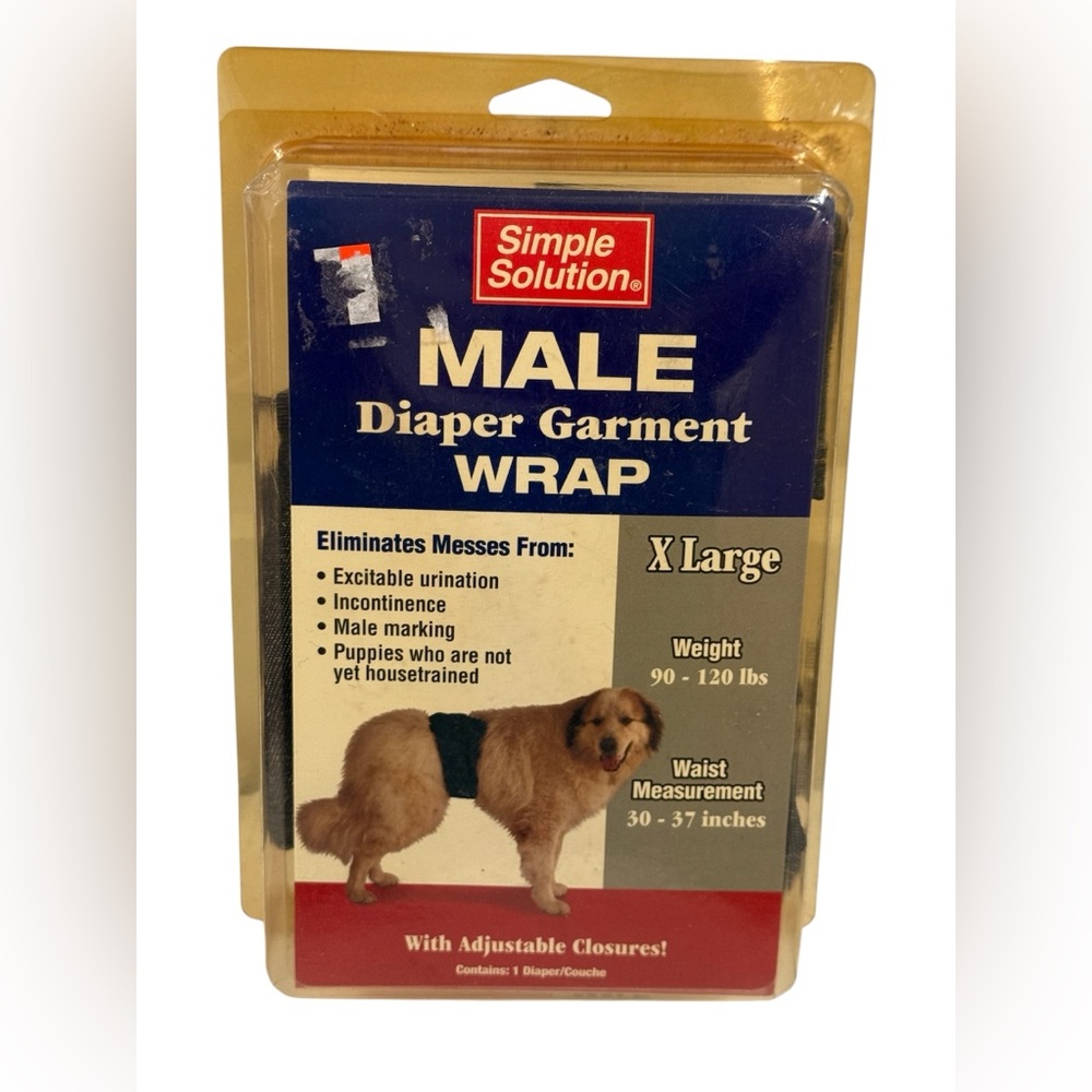 NEW Simple Solution Male Diaper Garment Wrap ~ Size XL  ~ Fits 90 -120lbs
